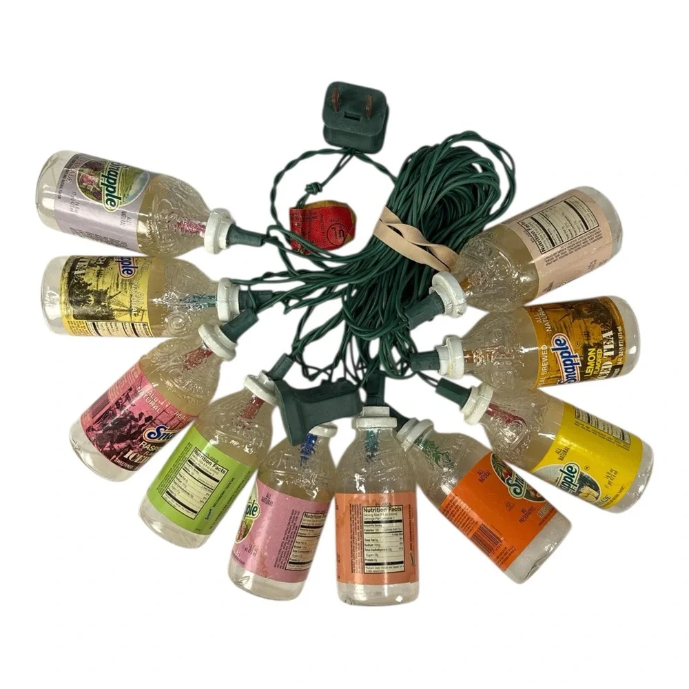 Vintage 10 Count Snapple Bottle String Lights Christmas BBQ Party Tested Working